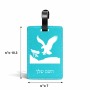 תווית לסימון מזוודה \ תיק בעיצוב אישי עם השם שלך בעיצוב נשר אמריקאי גודל 10.3 × 7 ס"מ