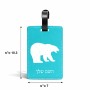 תווית לסימון מזוודה \ תיק בעיצוב אישי עם השם שלך בעיצוב דוב גודל 10.3 × 7 ס"מ