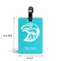 תווית לסימון מזוודה \ תיק בעיצוב אישי עם השם שלך בעיצוב ראש נשר גודל 10.3 × 7 ס"מ
