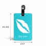 תווית לסימון מזוודה \ תיק בעיצוב אישי עם השם שלך בעיצוב שפתיים - נשיקה גודל 10.3 × 7 ס"מ