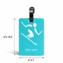 תווית לסימון מזוודה \ תיק בעיצוב אישי עם השם שלך בעיצוב סקי אולימפי גודל 10.3 × 7 ס"מ