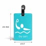 תווית לסימון מזוודה \ תיק בעיצוב אישי עם השם שלך בעיצוב כדור מים אולימפי גודל 10.3 × 7 ס"מ
