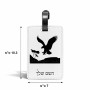 תווית לסימון מזוודה \ תיק בעיצוב אישי עם השם שלך בעיצוב נשר אמריקאי גודל 10.3 × 7 ס"מ