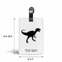 תווית לסימון מזוודה \ תיק בעיצוב אישי עם השם שלך בעיצוב דינוזאור גודל 10.3 × 7 ס"מ