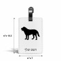 תווית לסימון מזוודה \ תיק בעיצוב אישי עם השם שלך בעיצוב כלב גודל 10.3 × 7 ס"מ