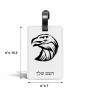 תווית לסימון מזוודה \ תיק בעיצוב אישי עם השם שלך בעיצוב ראש נשר גודל 10.3 × 7 ס"מ
