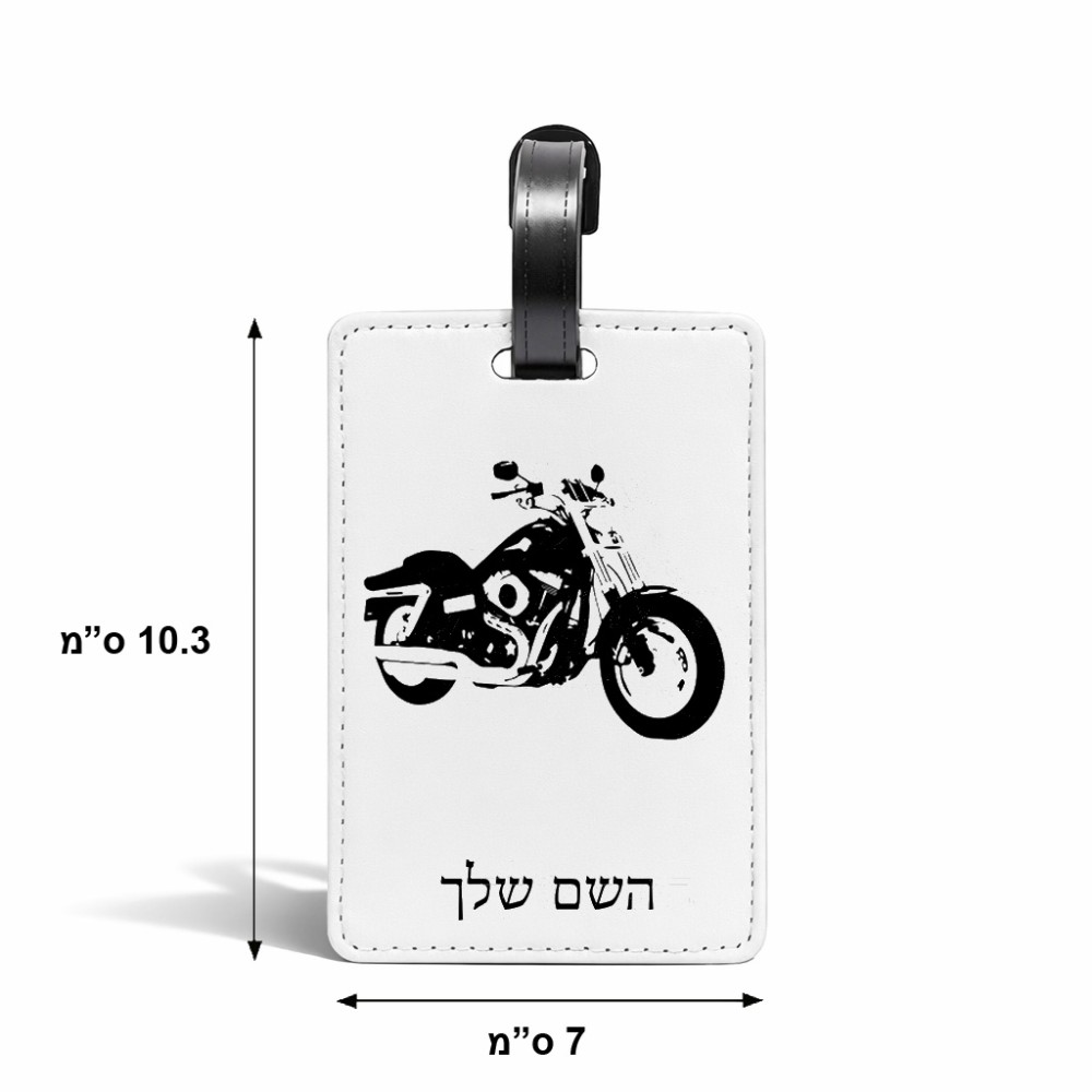 תווית לסימון מזוודה \ תיק בעיצוב אישי עם השם שלך בעיצוב הארלי-דיווידסון גודל 10.3 × 7 ס"מ
