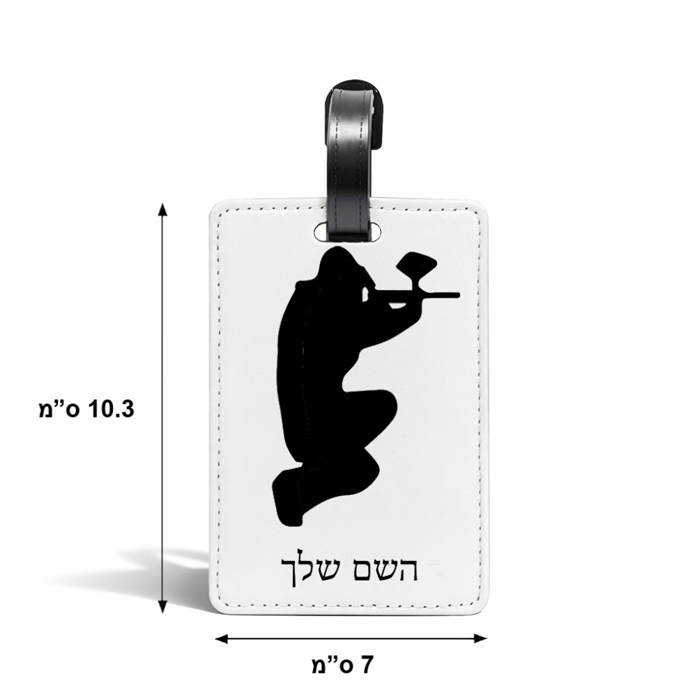 תווית לסימון מזוודה \ תיק בעיצוב אישי עם השם שלך בעיצוב שחקן כאב כדור גודל 10.3 × 7 ס"מ