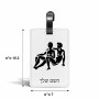 תווית לסימון מזוודה \ תיק בעיצוב אישי עם השם שלך בעיצוב מזלות - תאומים גודל 10.3 × 7 ס"מ