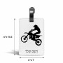 תווית לסימון מזוודה \ תיק בעיצוב אישי עם השם שלך בעיצוב מוטוקרוס גודל 10.3 × 7 ס"מ