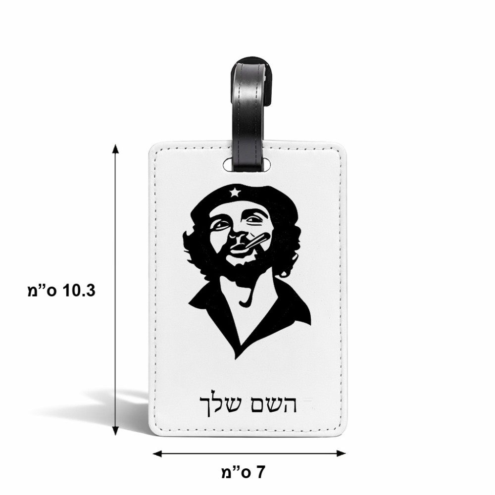 תווית לסימון מזוודה \ תיק בעיצוב אישי עם השם שלך בעיצוב צ'ה גווארה גודל 10.3 × 7 ס"מ