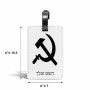 תווית לסימון מזוודה \ תיק בעיצוב אישי עם השם שלך בעיצוב פטיש ומגל גודל 10.3 × 7 ס"מ