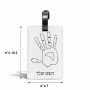 תווית לסימון מזוודה \ תיק בעיצוב אישי עם השם שלך בעיצוב יד גודל 10.3 × 7 ס"מ
