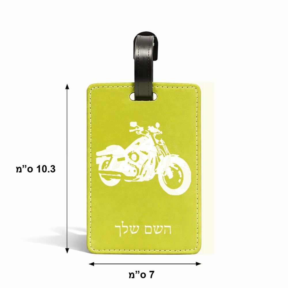 תווית לסימון מזוודה \ תיק בעיצוב אישי עם השם שלך בעיצוב הארלי-דיווידסון גודל 10.3 × 7 ס"מ
