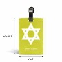 תווית לסימון מזוודה \ תיק בעיצוב אישי עם השם שלך בעיצוב מגן דוד - מגן דוד - ישראל גודל 10.3 × 7 ס"מ