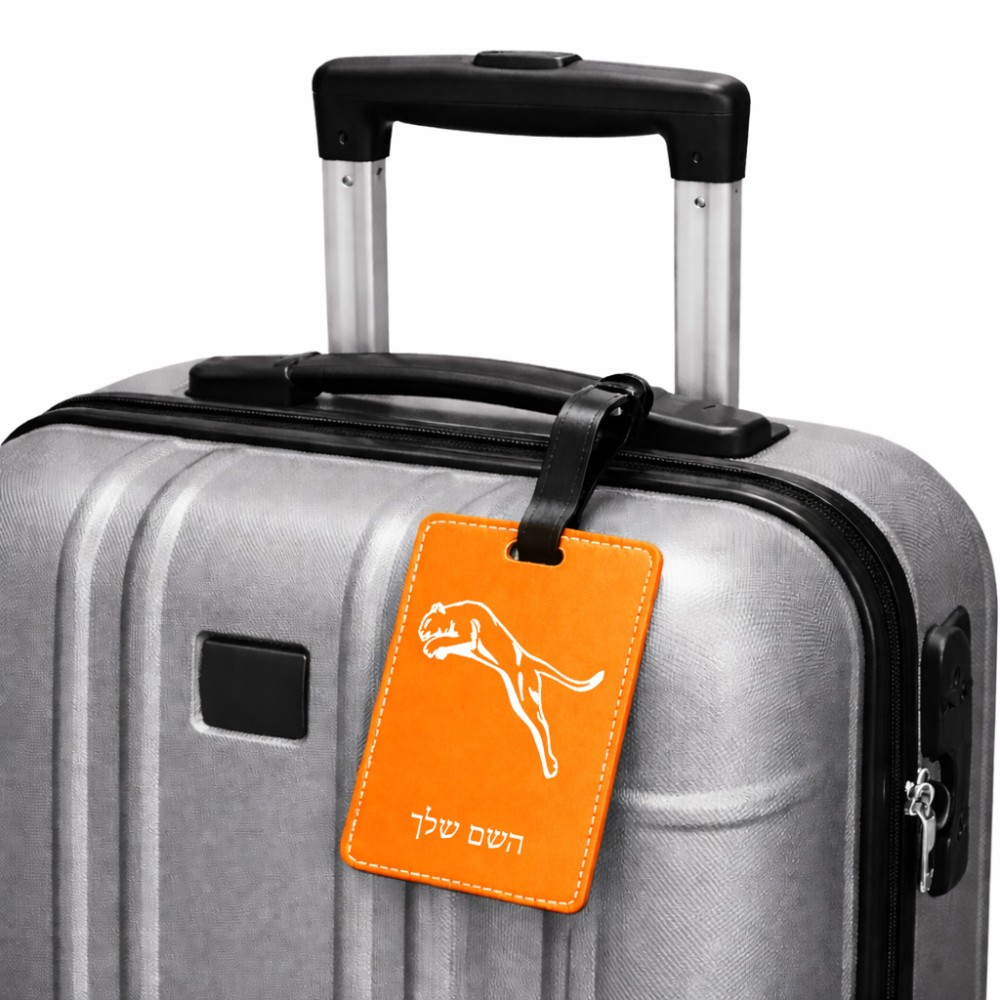 תווית לסימון מזוודה \ תיק בעיצוב אישי עם השם שלך בעיצוב פומה גודל 10.3 × 7 ס"מ