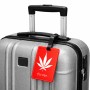תווית לסימון מזוודה \ תיק בעיצוב אישי עם השם שלך בעיצוב עלה מריחואנה - גראס גודל 10.3 × 7 ס"מ