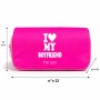 תיק איפור  בעיצוב אישי עם השם שלך בעיצוב אוהבת את החבר שלי גודל 11 × 22 × 10 ס"מ