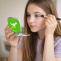 מראה לאיפור מאקאפ בעיצוב אישי עם השם שלך בעיצוב דינוזאור גודל 6.7 × 6.7 ס"מ