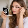 מראה לאיפור מאקאפ בעיצוב אישי עם השם שלך בעיצוב פני אריה גודל 6.7 × 6.7 ס"מ