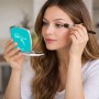 מראה לאיפור מאקאפ בעיצוב אישי עם השם שלך בעיצוב פומה גודל 6.7 × 6.7 ס"מ