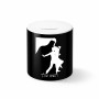 קופת צדקה \ חיסכון קרמית בעיצוב אישי עם השם שלך בעיצוב אישה רוקדת עם גבר גודל הקופה 20 × 25 ס"מ