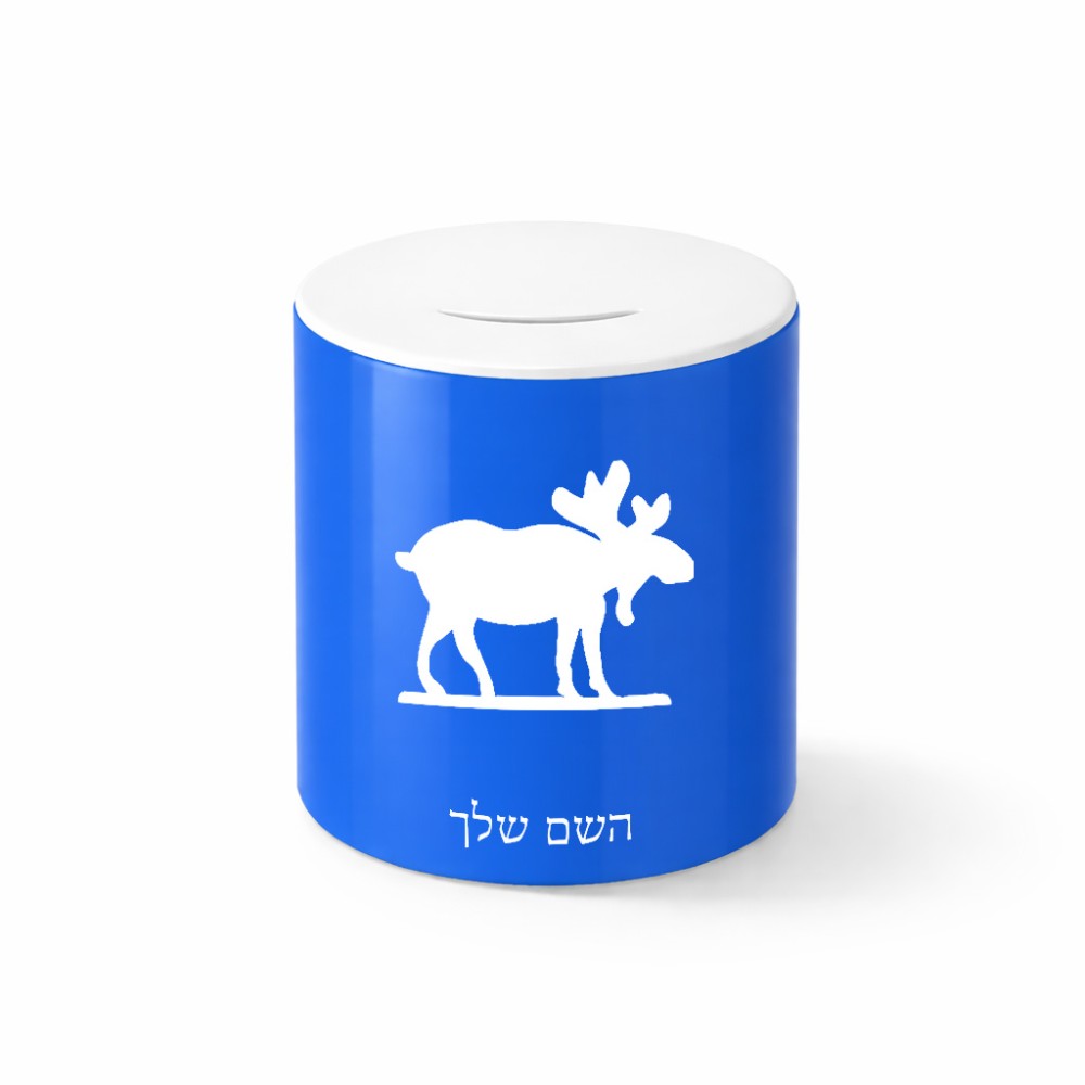 קופת צדקה \ חיסכון קרמית בעיצוב אישי עם השם שלך בעיצוב דישון גודל הקופה 20 × 25 ס"מ