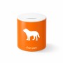קופת צדקה \ חיסכון קרמית בעיצוב אישי עם השם שלך בעיצוב כלב גודל הקופה 20 × 25 ס"מ