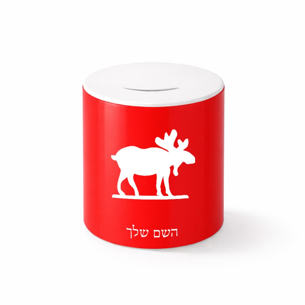 קופת צדקה \ חיסכון קרמית בעיצוב אישי עם השם שלך בעיצוב דישון גודל הקופה 20 × 25 ס"מ