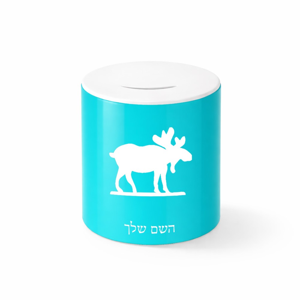 קופת צדקה \ חיסכון קרמית בעיצוב אישי עם השם שלך בעיצוב דישון גודל הקופה 20 × 25 ס"מ