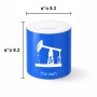 קופת צדקה \ חיסכון קרמית בעיצוב אישי עם השם שלך בעיצוב באר נפט גודל הקופה 20 × 25 ס"מ