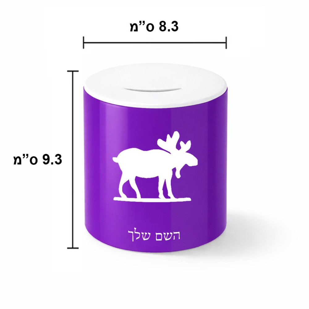 קופת צדקה \ חיסכון קרמית בעיצוב אישי עם השם שלך בעיצוב דישון גודל הקופה 20 × 25 ס"מ