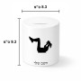 קופת צדקה \ חיסכון קרמית בעיצוב אישי עם השם שלך בעיצוב אישה מתאמנת גודל הקופה 20 × 25 ס"מ