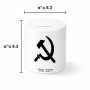 קופת צדקה \ חיסכון קרמית בעיצוב אישי עם השם שלך בעיצוב פטיש ומגל גודל הקופה 20 × 25 ס"מ