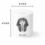 קופת צדקה \ חיסכון קרמית בעיצוב אישי עם השם שלך בעיצוב פרעה - תות ענח' אמון מצרי גודל הקופה 20 × 25 ס"מ