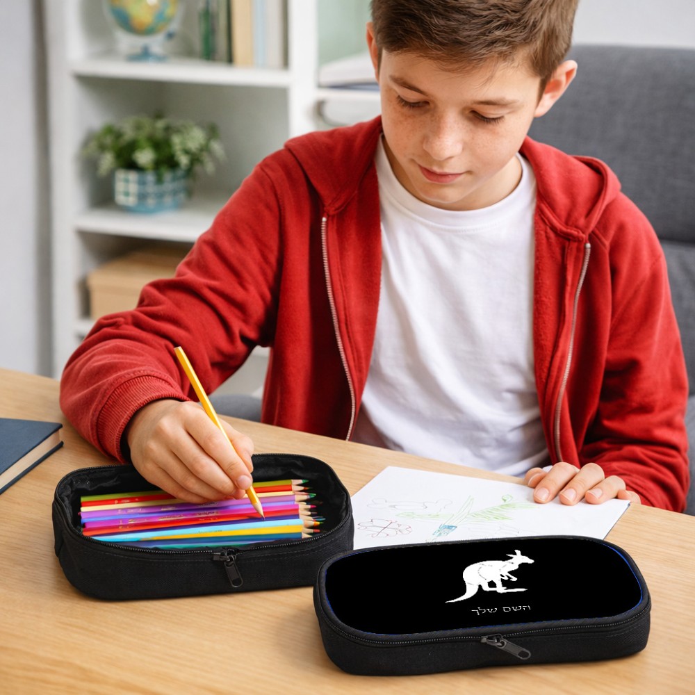 קלמר בעיצוב אישי עם השם שלך בעיצוב קנגורו גודל 23 × 7 × 12 ס"מ