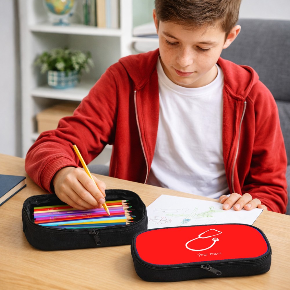 קלמר בעיצוב אישי עם השם שלך בעיצוב סטטוסקופ רופא גודל 23 × 7 × 12 ס"מ