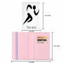 כיסוי דרכון ת.ז ארנק צבע פנימי ורוד בעיצוב אישי עם השם שלך בעיצוב רצים אולימפיים גודל 10 × 14.4 ס"מ