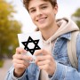 כיסוי דרכון ת.ז ארנק צבע פנימי ורוד בעיצוב אישי עם השם שלך בעיצוב מגן דוד - מגן דוד - ישראל גודל 10 × 14.4 ס"מ