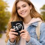 כיסוי דרכון ת.ז ארנק צבע פנימי ורוד בעיצוב אישי עם השם שלך בעיצוב 24 ביולי גודל 10 × 14.4 ס"מ