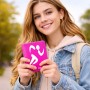 כיסוי דרכון ת.ז ארנק צבע פנימי ורוד בעיצוב אישי עם השם שלך בעיצוב רצים אולימפיים גודל 10 × 14.4 ס"מ