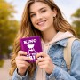 כיסוי דרכון ת.ז ארנק צבע פנימי ורוד בעיצוב אישי עם השם שלך בעיצוב מלך הגריל גודל 10 × 14.4 ס"מ