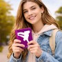 כיסוי דרכון ת.ז ארנק צבע פנימי ורוד בעיצוב אישי עם השם שלך בעיצוב ברייקדאנס גודל 10 × 14.4 ס"מ