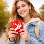 כיסוי דרכון ת.ז ארנק צבע פנימי ורוד בעיצוב אישי עם השם שלך בעיצוב מעצב שיער גודל 10 × 14.4 ס"מ