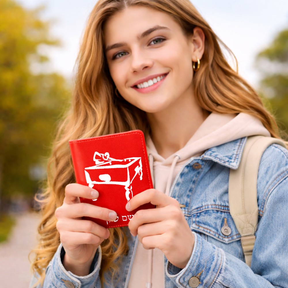 כיסוי דרכון ת.ז ארנק צבע פנימי ורוד בעיצוב אישי עם השם שלך בעיצוב שחקן ביליארד גודל 10 × 14.4 ס"מ