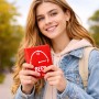 כיסוי דרכון ת.ז ארנק צבע פנימי ורוד בעיצוב אישי עם השם שלך בעיצוב מיכל של בירה גודל 10 × 14.4 ס"מ