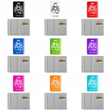 כיסוי דרכון ת.ז ארנק צבע פנימי אפור בעיצוב אישי עם השם שלך בעיצוב מעבדה גודל 10 × 14.4 ס"מ