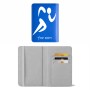 כיסוי דרכון ת.ז ארנק צבע פנימי אפור בעיצוב אישי עם השם שלך בעיצוב רצים אולימפיים גודל 10 × 14.4 ס"מ
