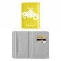 כיסוי דרכון ת.ז ארנק צבע פנימי אפור בעיצוב אישי עם השם שלך בעיצוב הארלי-דיווידסון גודל 10 × 14.4 ס"מ
