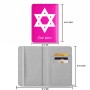 כיסוי דרכון ת.ז ארנק צבע פנימי אפור בעיצוב אישי עם השם שלך בעיצוב מגן דוד - מגן דוד - ישראל גודל 10 × 14.4 ס"מ